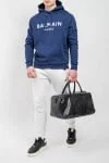 Худі чоловіче Balmain Blue Hoodie Речі Horizon