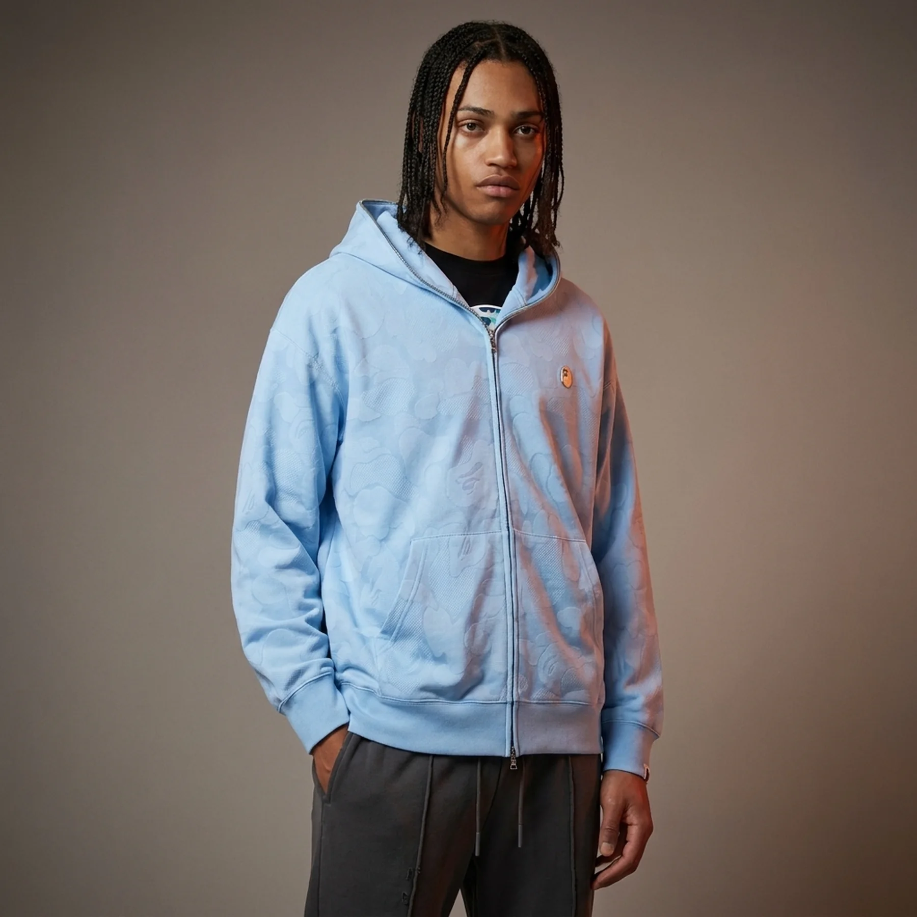 Худі чоловіче Bape Zip Hoodie Blue