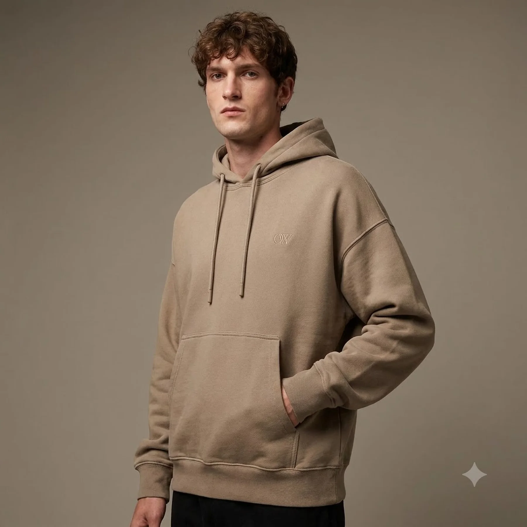 Худі чоловіче Off White Dbl Moon Arrow Skate Hoodie Beige