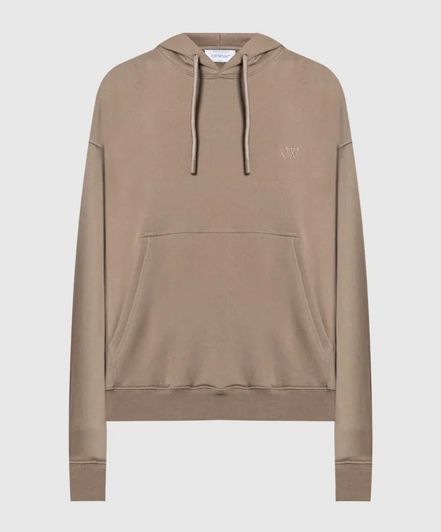 Худі чоловіче Off White Dbl Moon Arrow Skate Hoodie Beige