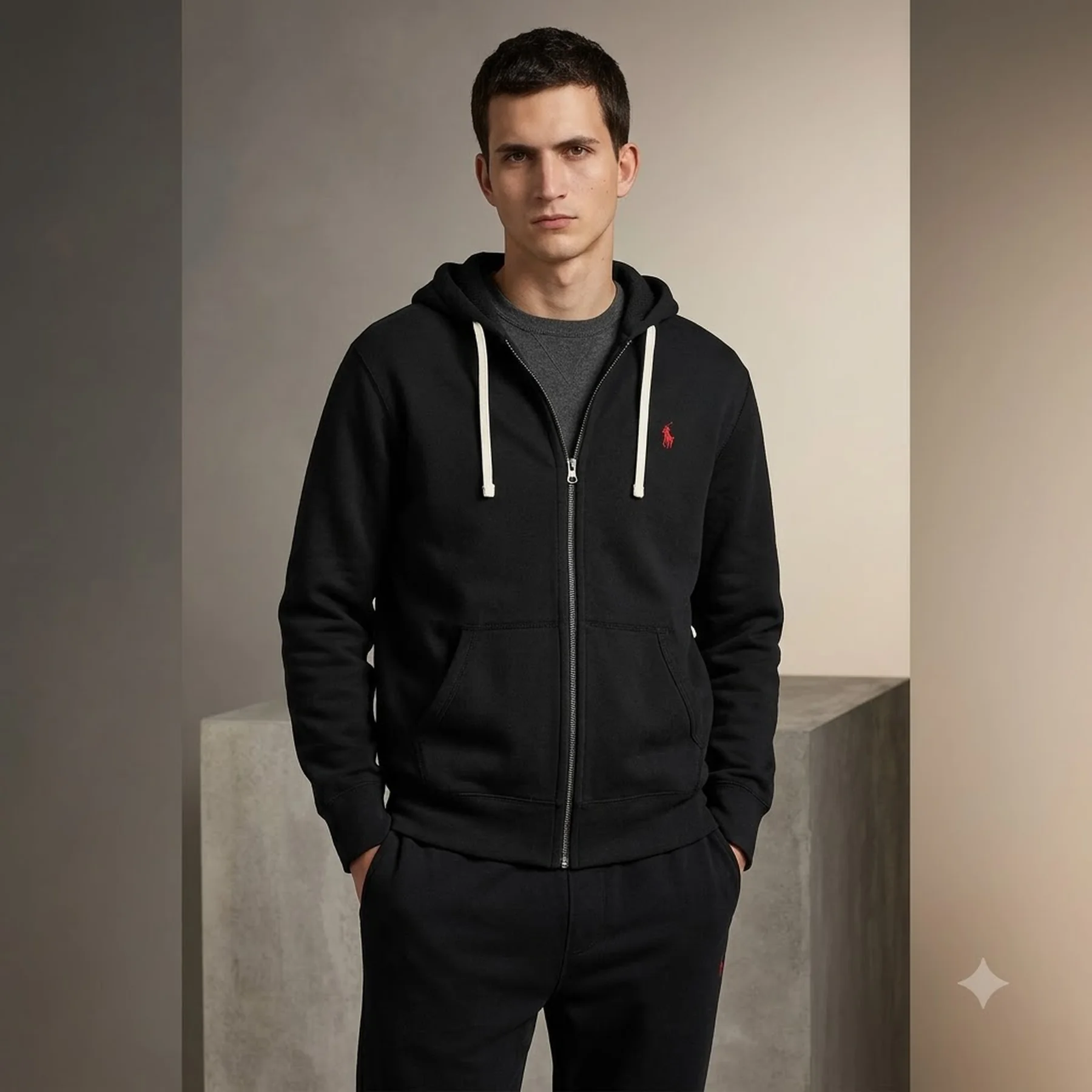 Худі чоловіче Polo Ralph Lauren Fleece Full-Zip Hoodie Black