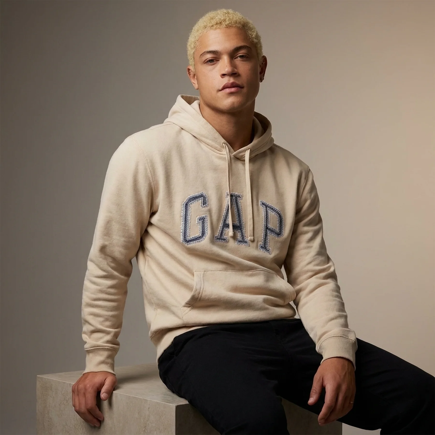 Худі GAP Hoodie Light Beige Blue Logo