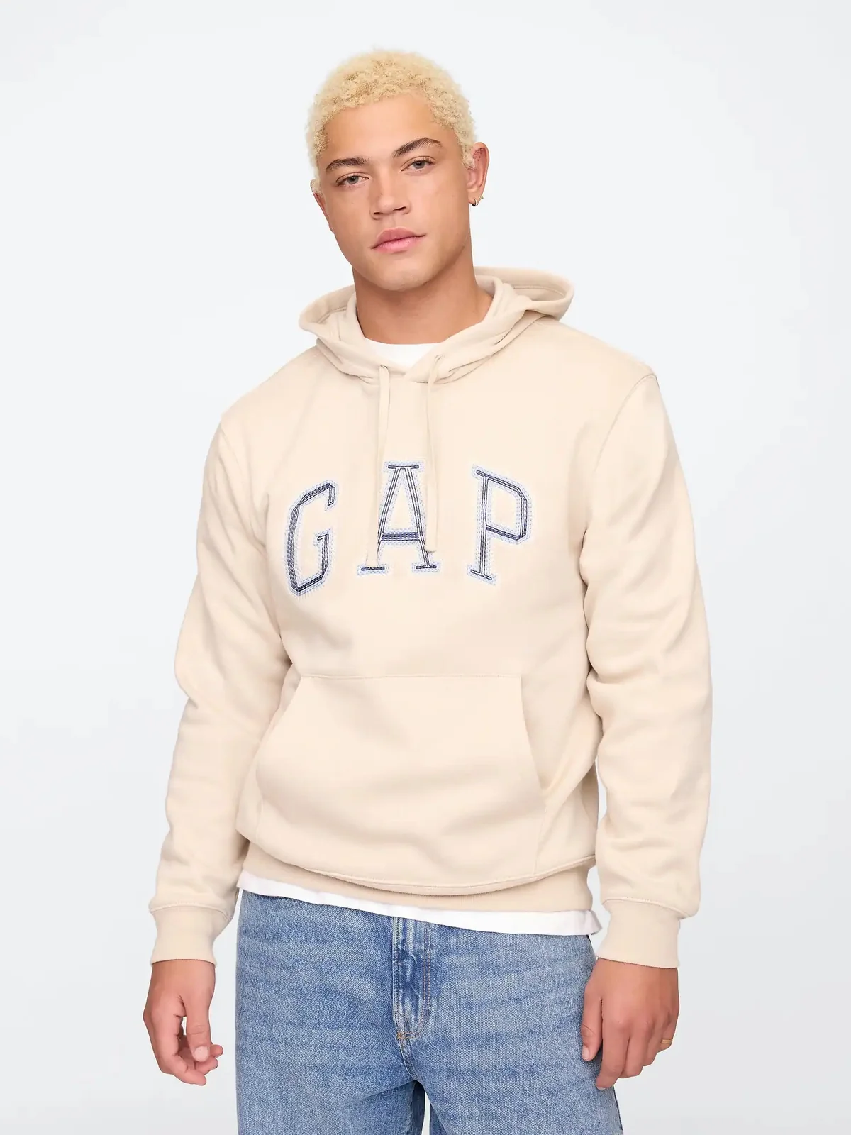 Худі GAP Hoodie Light Beige Blue Logo