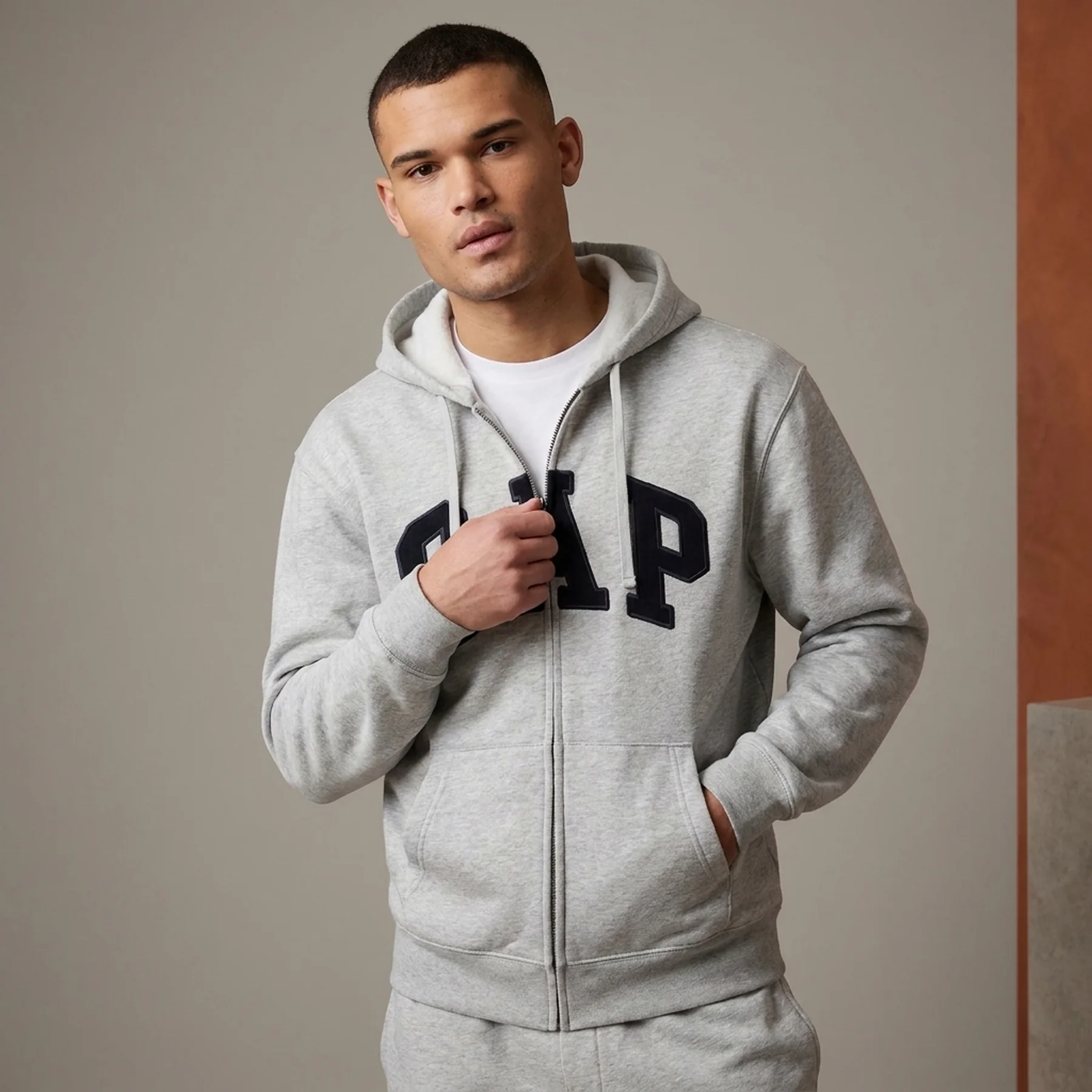 Худі Gap Zip Hoodie Grey