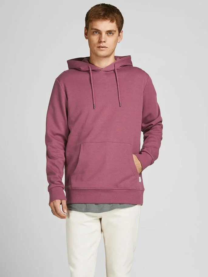 Худі JJEBASIC SWEAT HOOD NOOS 12182537-Hawthorn Rose-Fit:REG Jack & Jones XXL Розовий