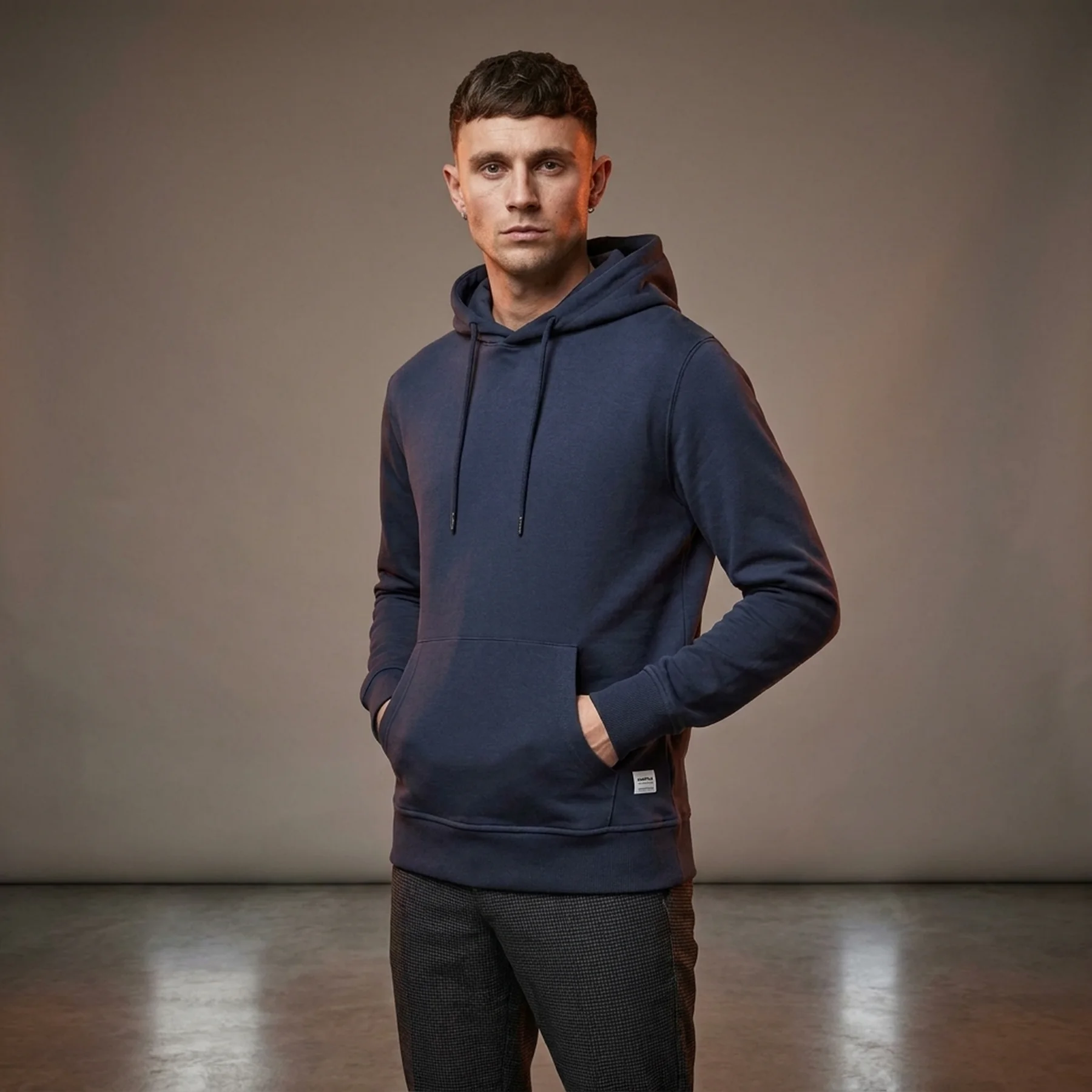 Худі JJEBASIC SWEAT HOOD NOOS 12182537-Navy Blazer-Fit:REG Jack & Jones S Темно-синій