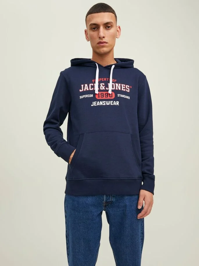 Худі JJSTAMP SWEAT HOOD 12211551-Navy Blazer Jack & Jones XXL Темно-синій
