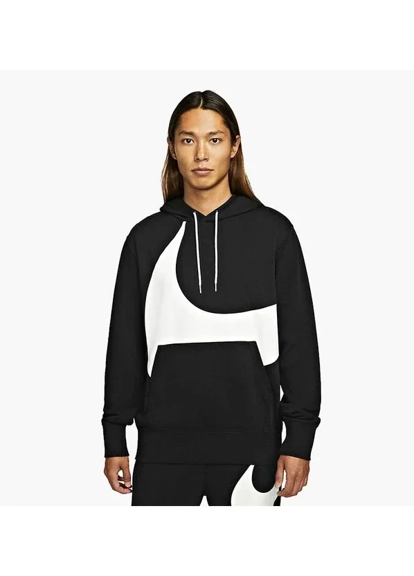 Худі Nike чорний білий свуш на грудях