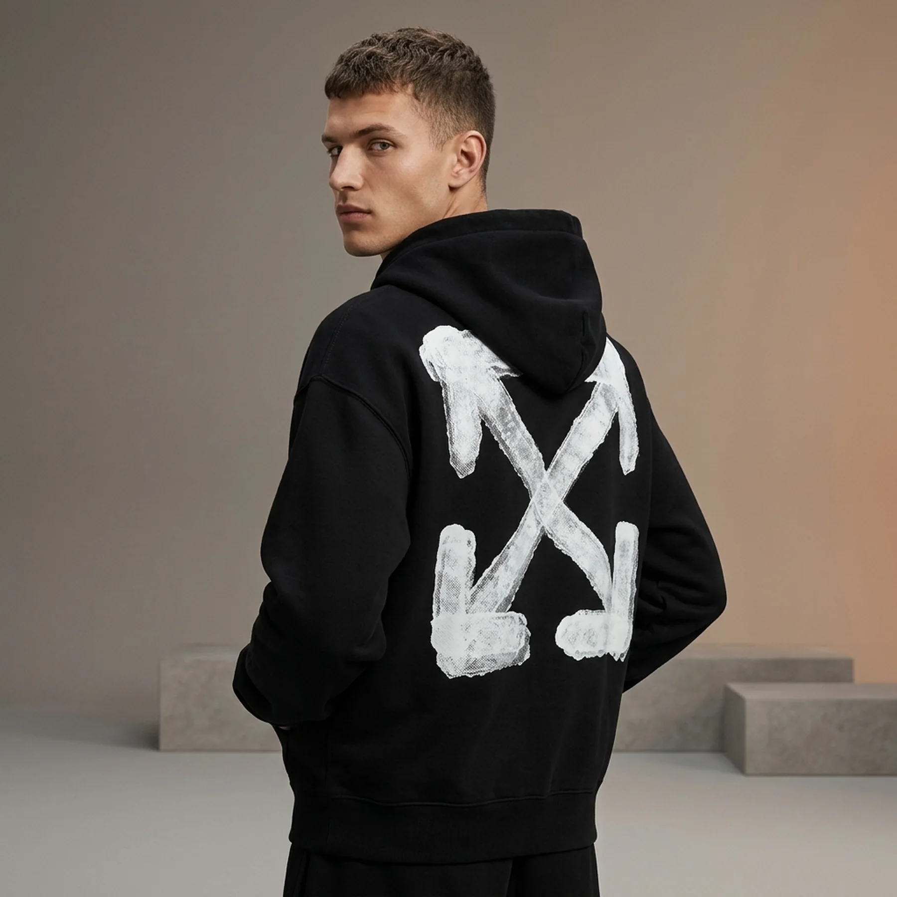 Худі Off-white spray can arrow skate hoodie black