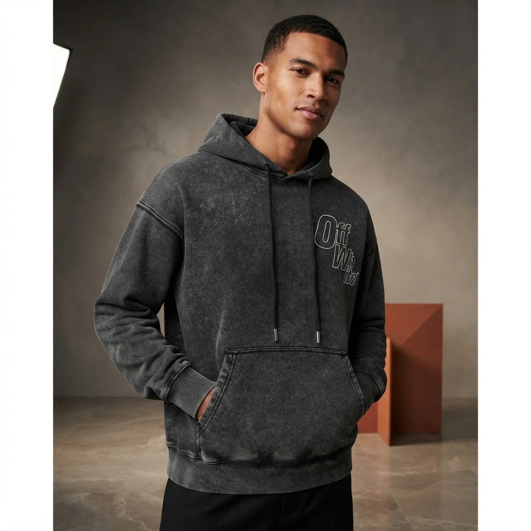 Худі Off-white spray can arrow skate hoodie grey