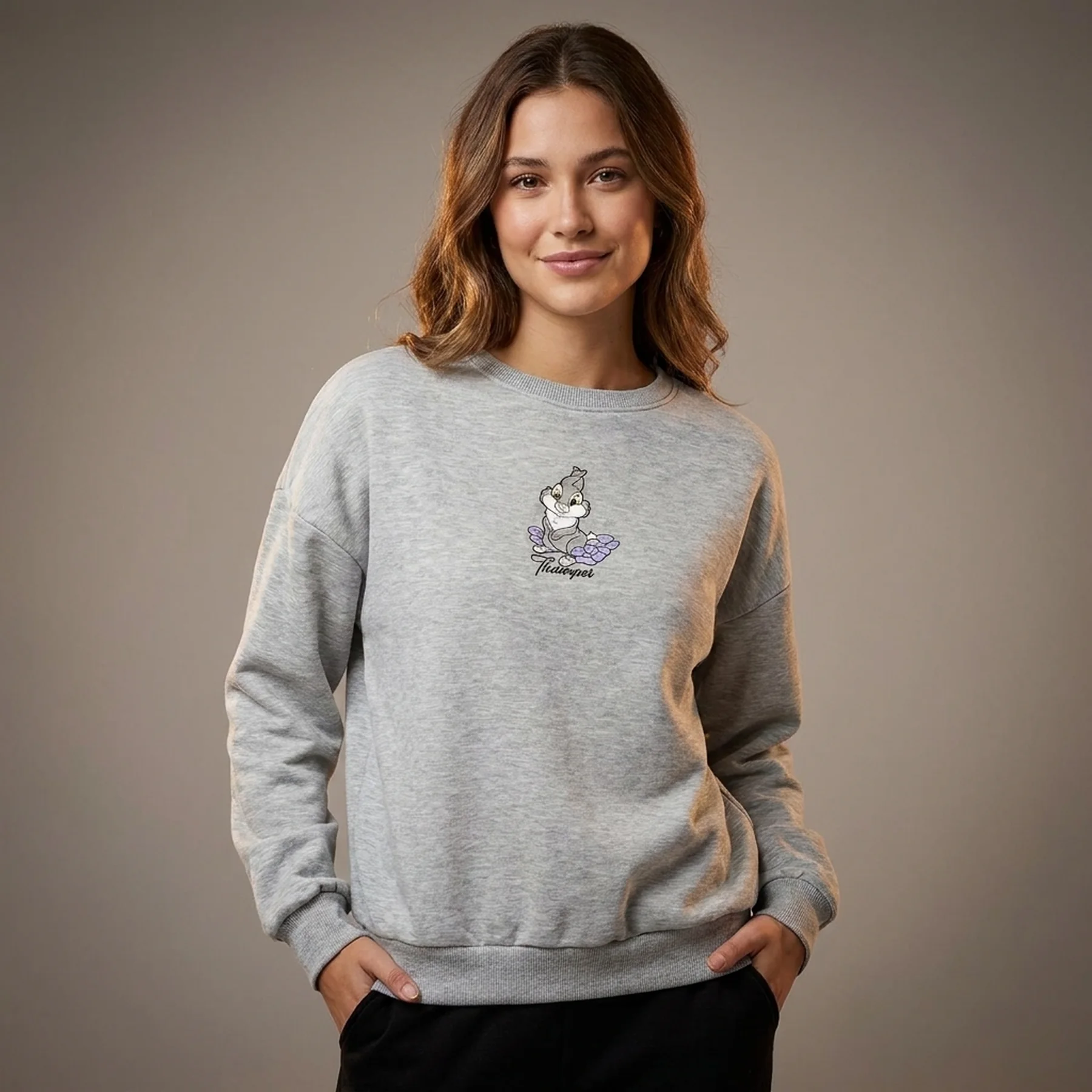 Худі ONLDISNEY LIFE L/S BAMBI BOX SWT 15250089-Light Grey Melange-Print:THUMPER ONLY S Сірий