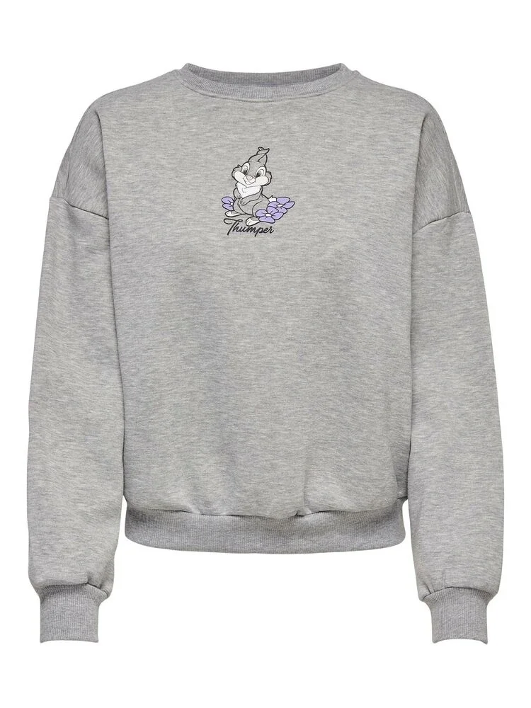 Худі ONLDISNEY LIFE L/S BAMBI BOX SWT 15250089-Light Grey Melange-Print:THUMPER ONLY S Сірий