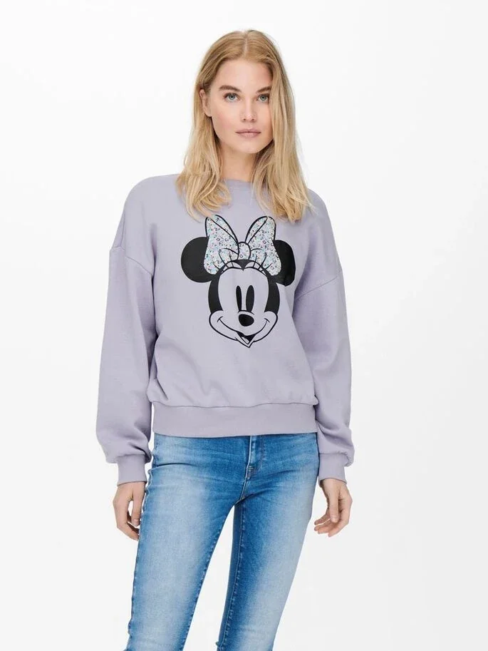 Худі ONLDISNEY LIFE L/S MINNIE FLOWER BOX SWT 15250095-Cosmic Sky-Print:MINNIE HAPPY ONLY L Бузковий