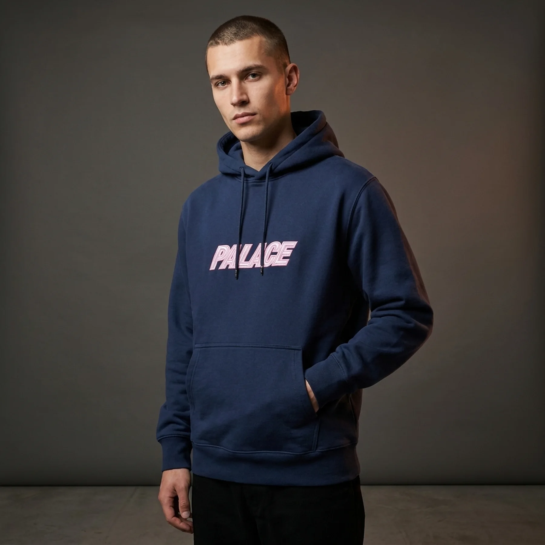 Худі PALACE FONT HOOD NAVY