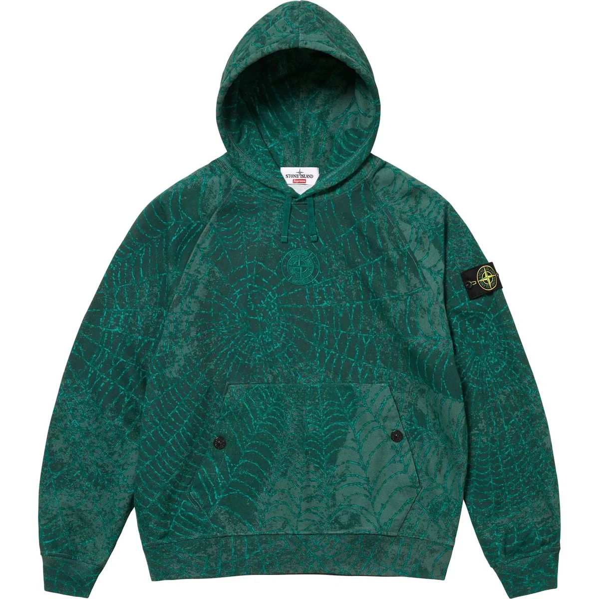 Supreme®/Stone Island® Hooded Sweatshirt Dark Green — Одяг