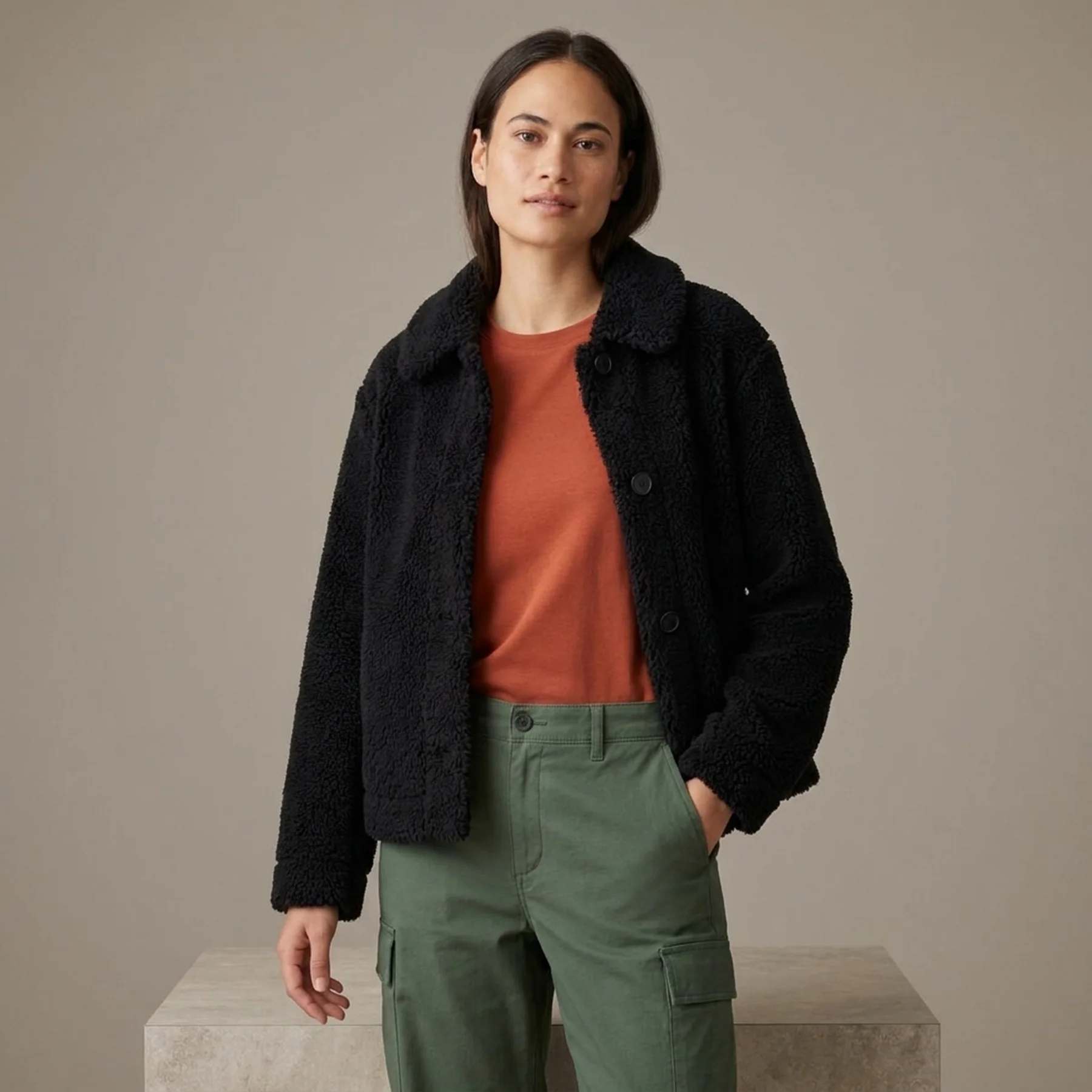 Хутряна куртка Uniqlo на флісі 1159796096