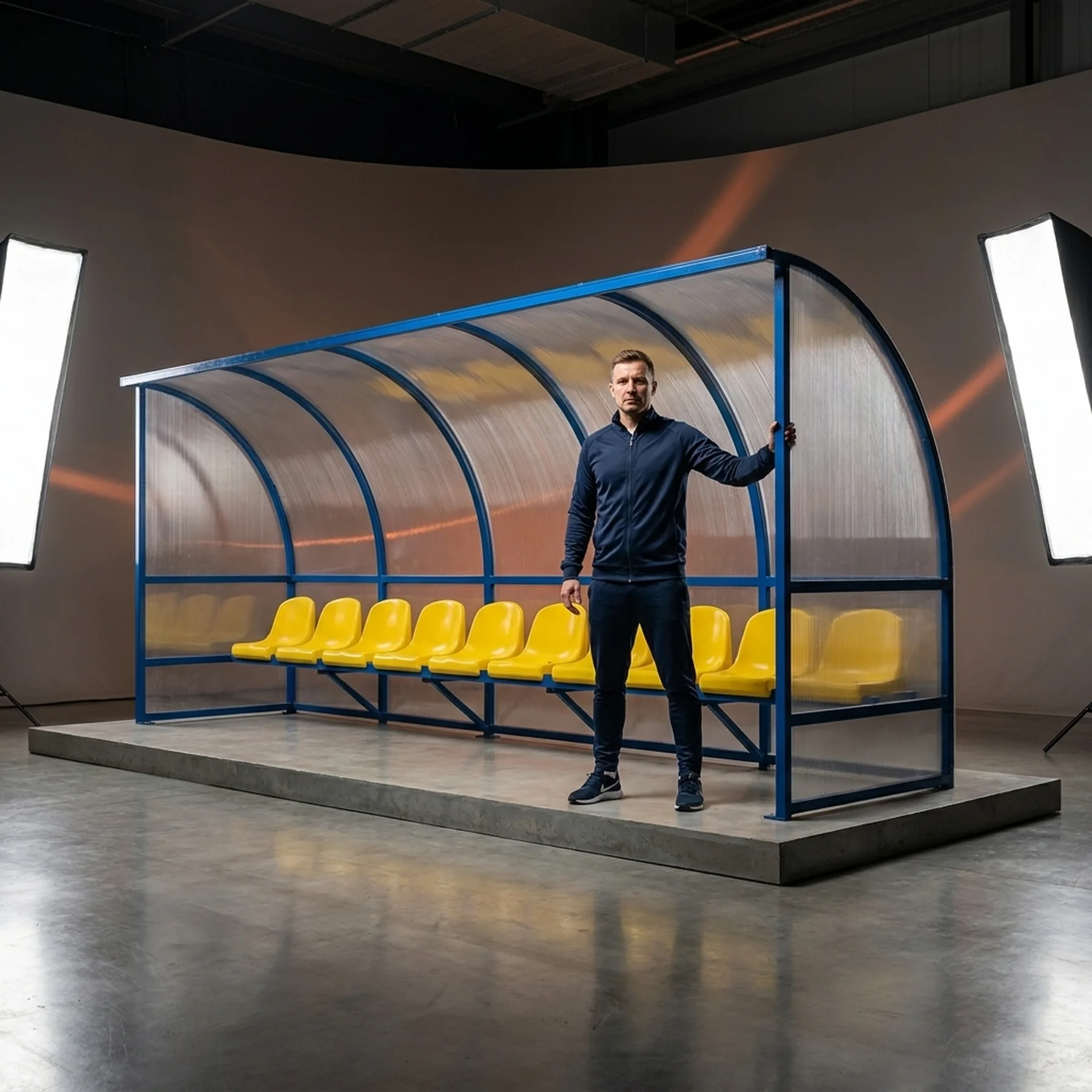 Кабінка для запасних гравців на 13 місць