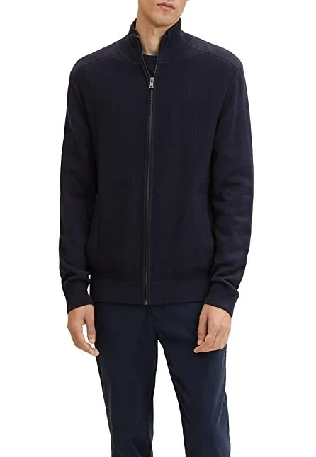 Кардиган basic structured knit jacket 1032303-13160 Tom Tailor M Темно-синій