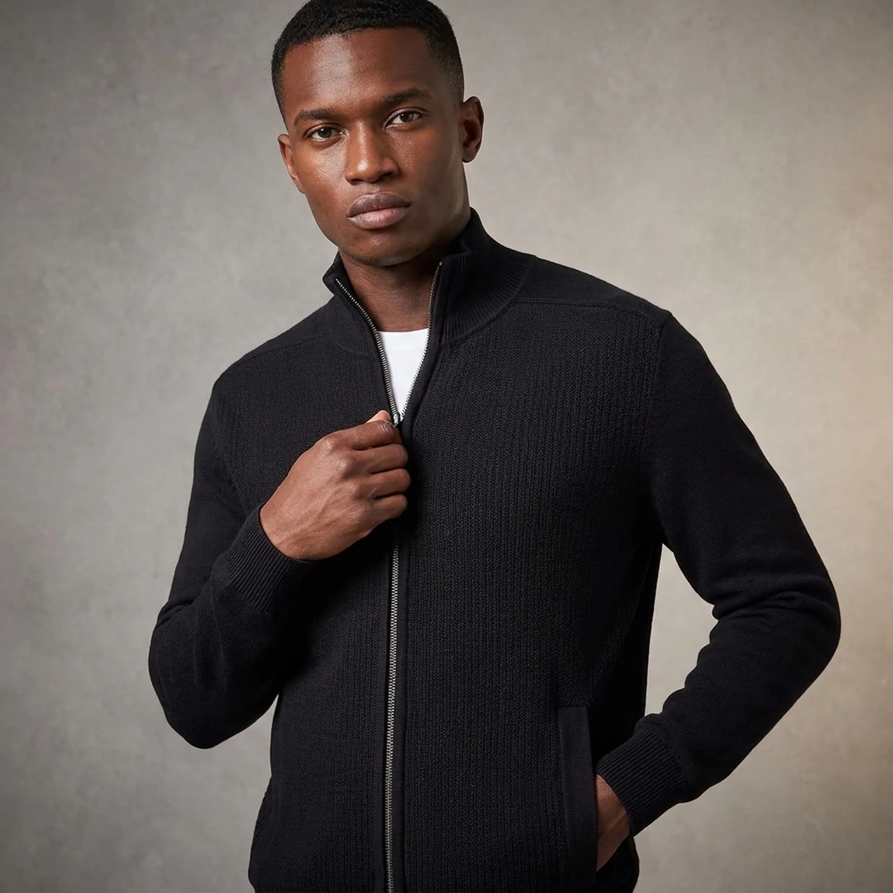 Кардиган basic structured knit jacket 1032303-29999 Tom Tailor XXL Чорний