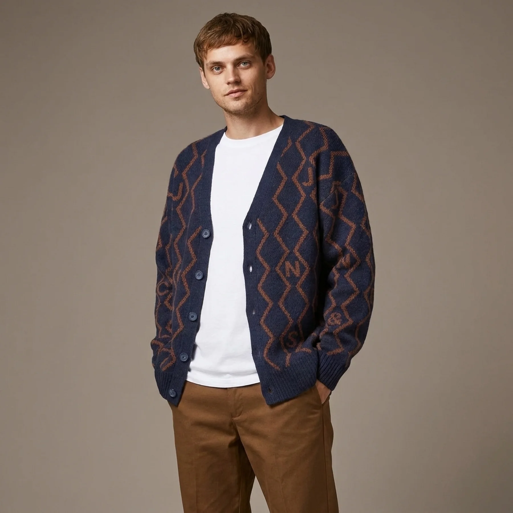 Кардиган JORSNAKE KNIT CARDIGAN KA KNT21 12206819-Navy Blazer-Fit:BOX Jack & Jones XXL Темно-синій