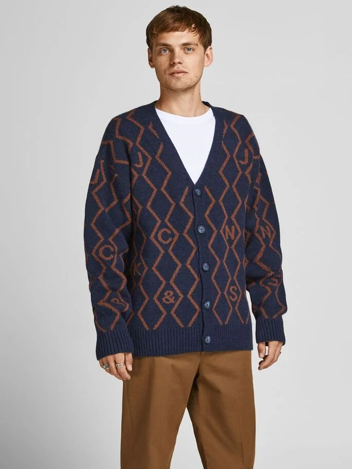 Кардиган JORSNAKE KNIT CARDIGAN KA KNT21 12206819-Navy Blazer-Fit:BOX Jack & Jones XXL Темно-синій