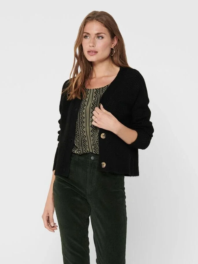 Кардиган ONLCAROL L/S CARDIGAN KNT NOOS 15196734-Black ONLY L Чорний