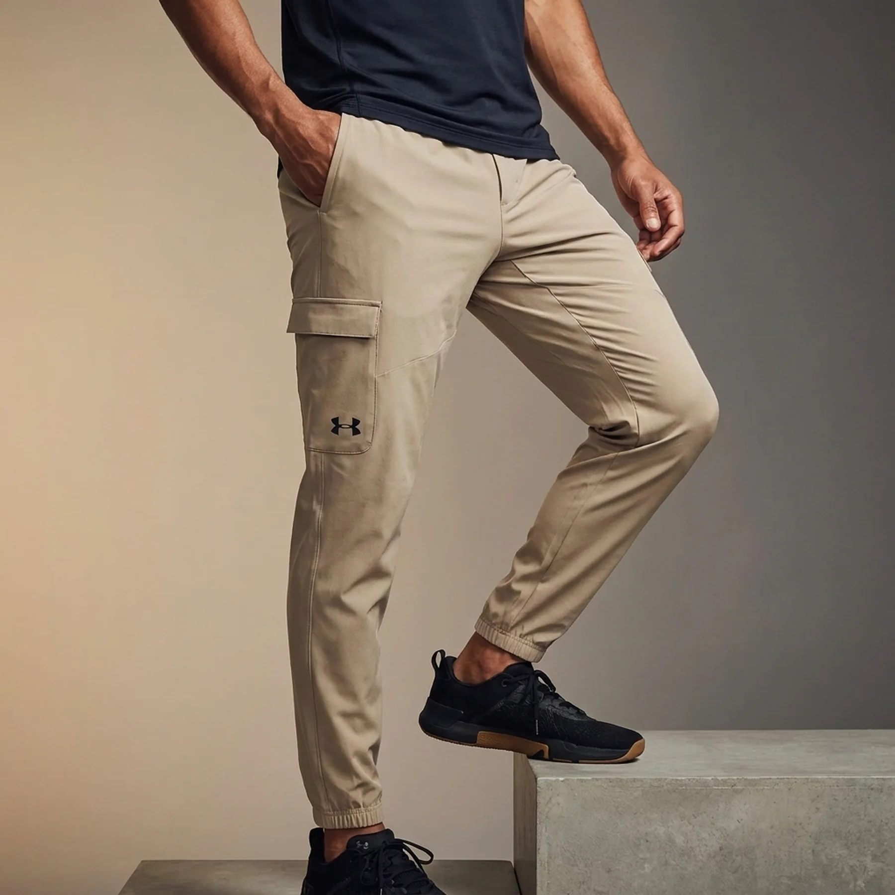 Карго штани Under Armour Stretch Woven Beige