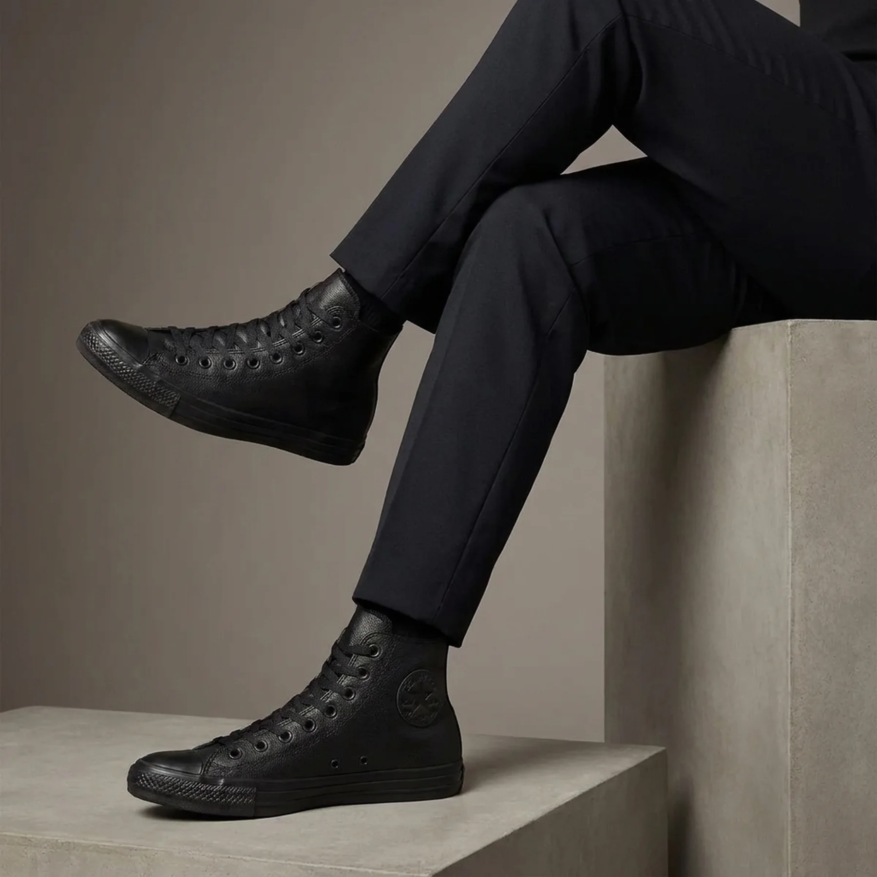 Кеди Converse Chuck Taylor All Star Hi Leather Black Mono 135251C