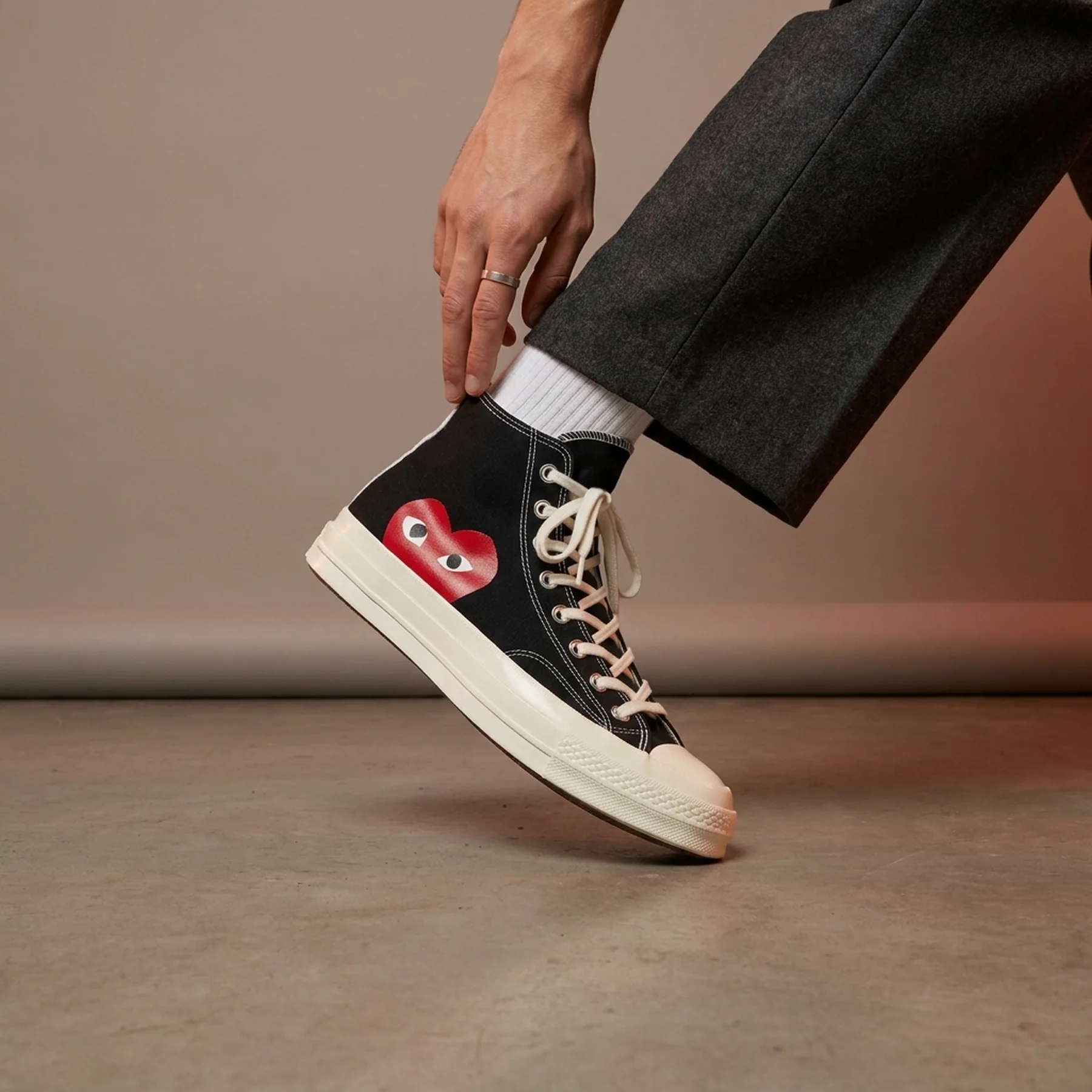 Кеди Converse Chuck Taylor Vintage 70 Comme des Garcons PLAY HI Black White High Risk Red