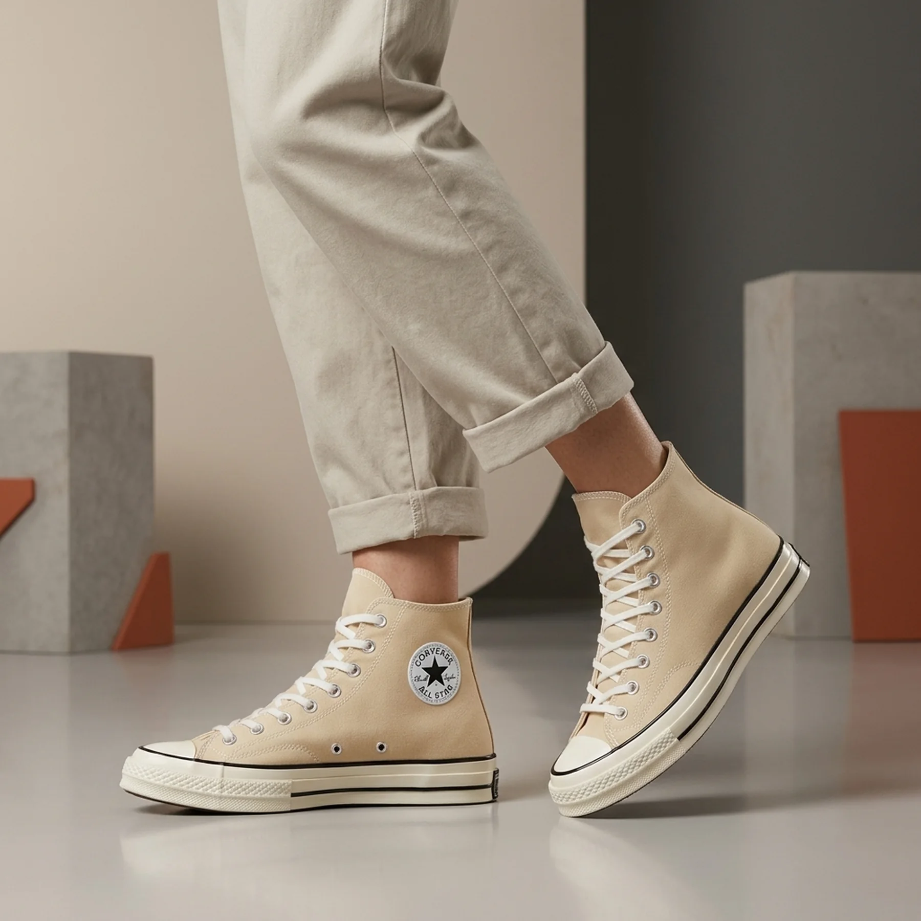Кеди Converse Chuck Taylor Vintage 70 HI Oat Milk Egret Black