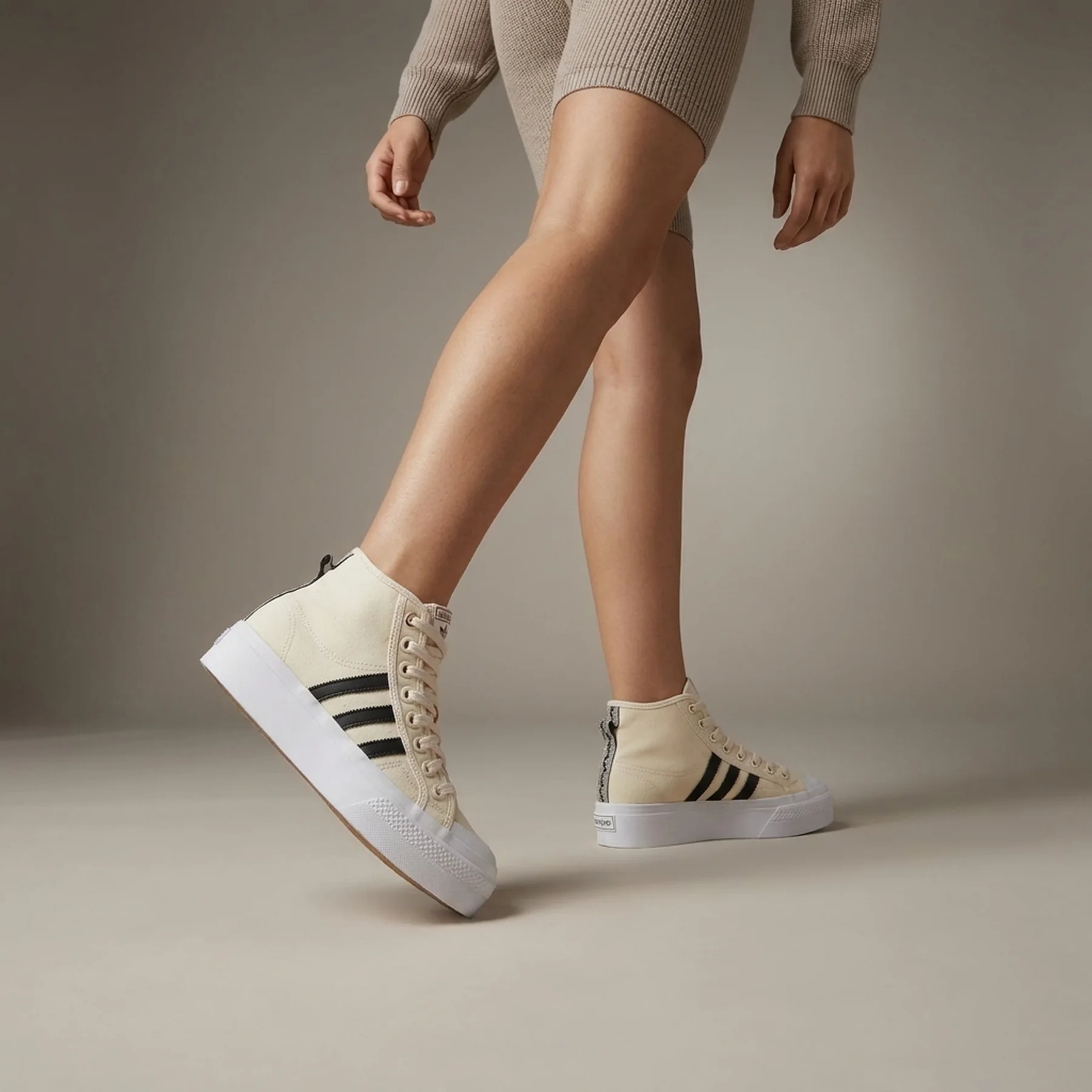 Кеди жіночі Adidas Nizza Platform Mid W Beige (H00641)