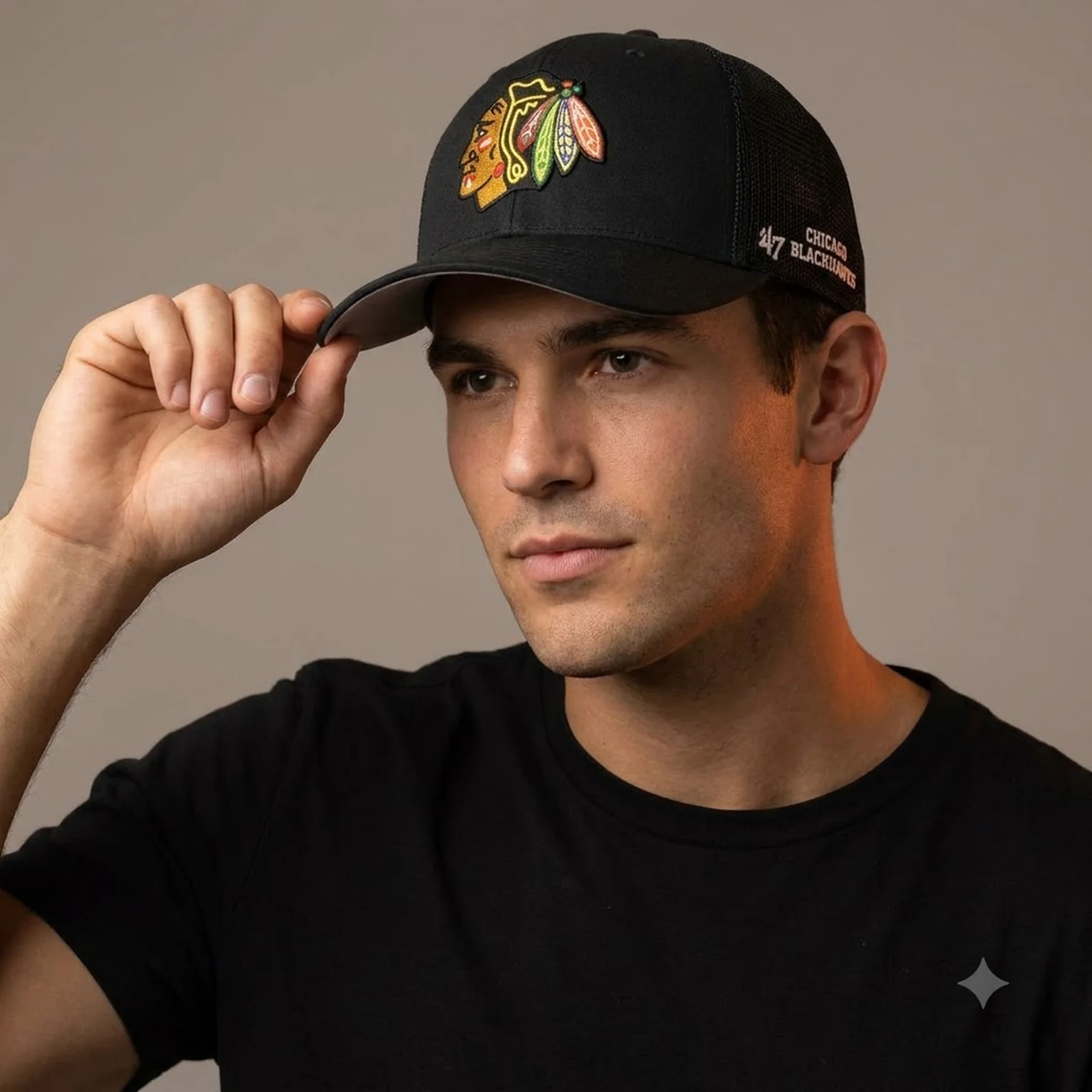 Кепка CHICAGO BLACKHAWKS TROPHY H-FTRPH04CTE-BK 47 Brand Чорний