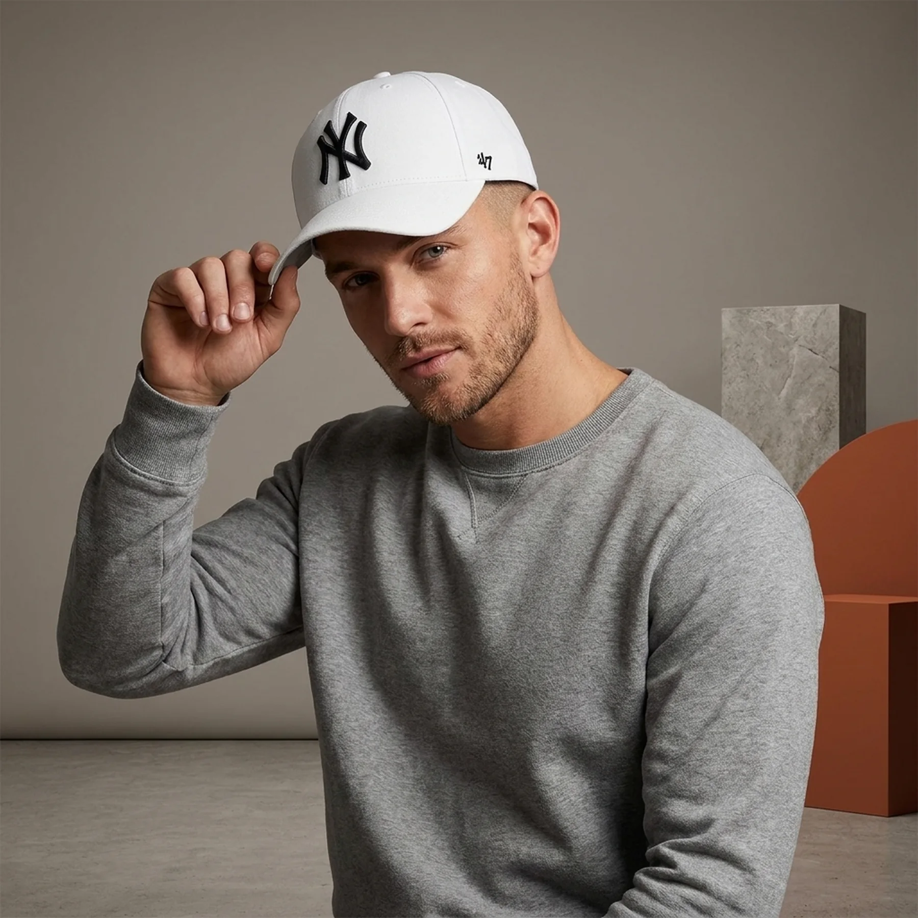 Кепка 47 Brand New York Yankees Raised Basic (B-RAC17CTP-WH)