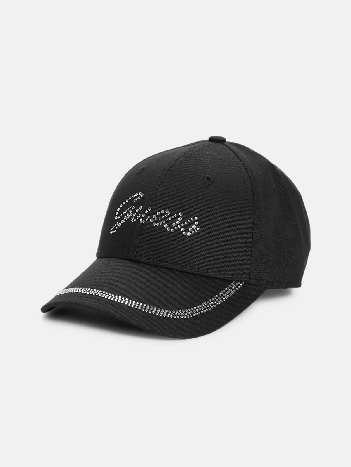 Кепка Guess бейсболка з логотипом зі страз 1159816221  (Чорний One size)