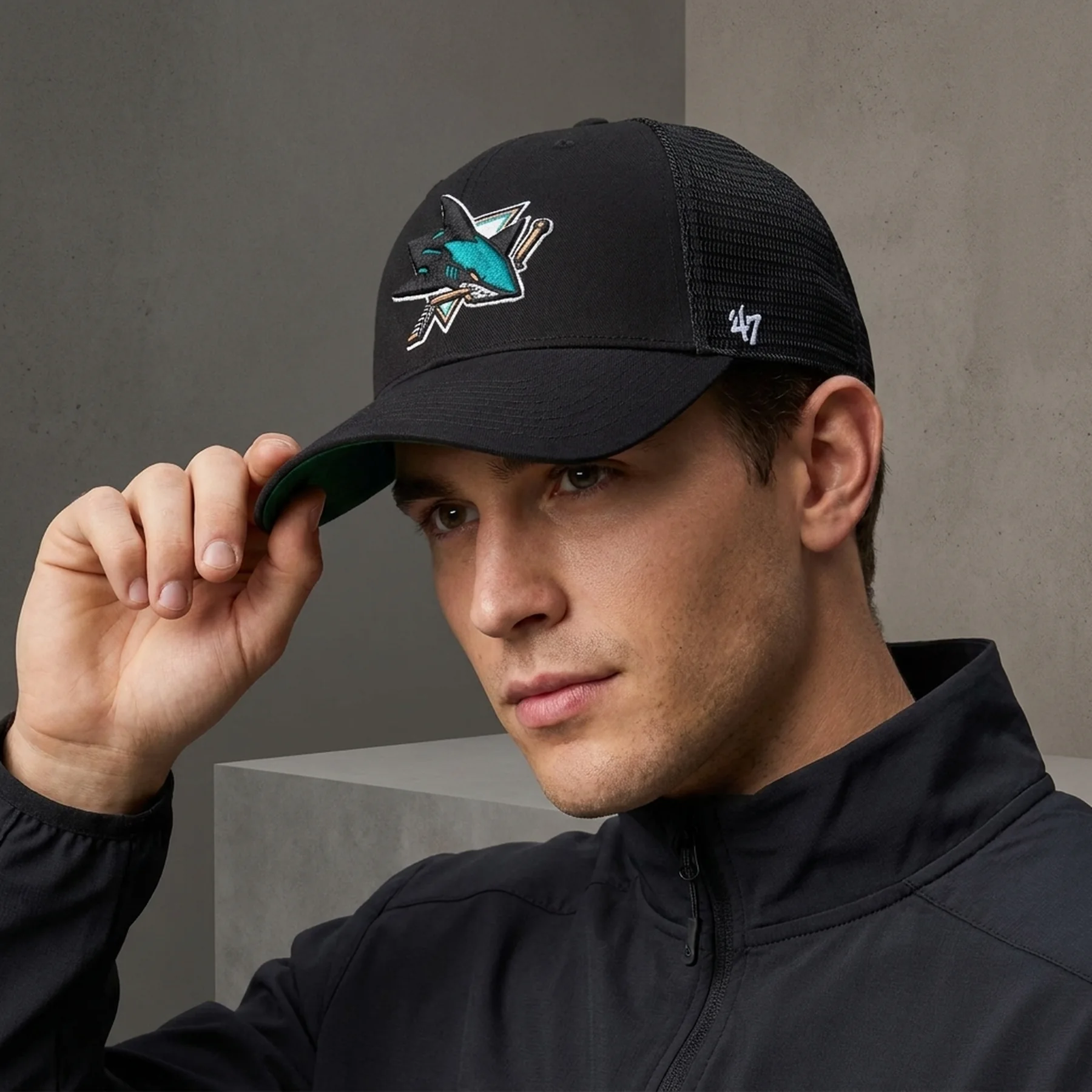 Кепка SAN JOSE SHARKS BRANSON MESH H-BRANS22CTP-BK 47 Brand UNI Чорний
