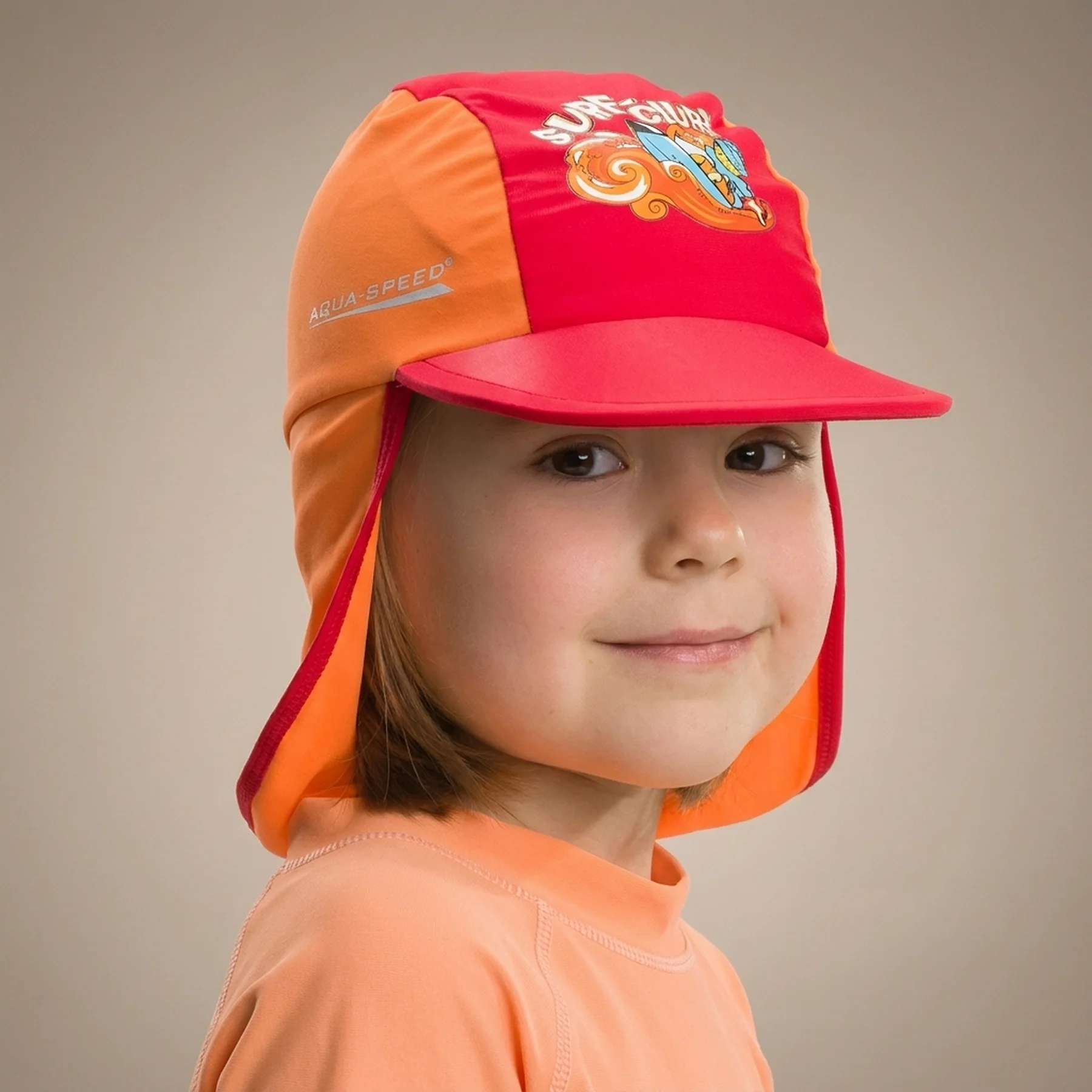 Кепка сонцезахисна Aqua Speed SURF-CLUB CAP 2039 червоний, помаранчевий Діт 104см
