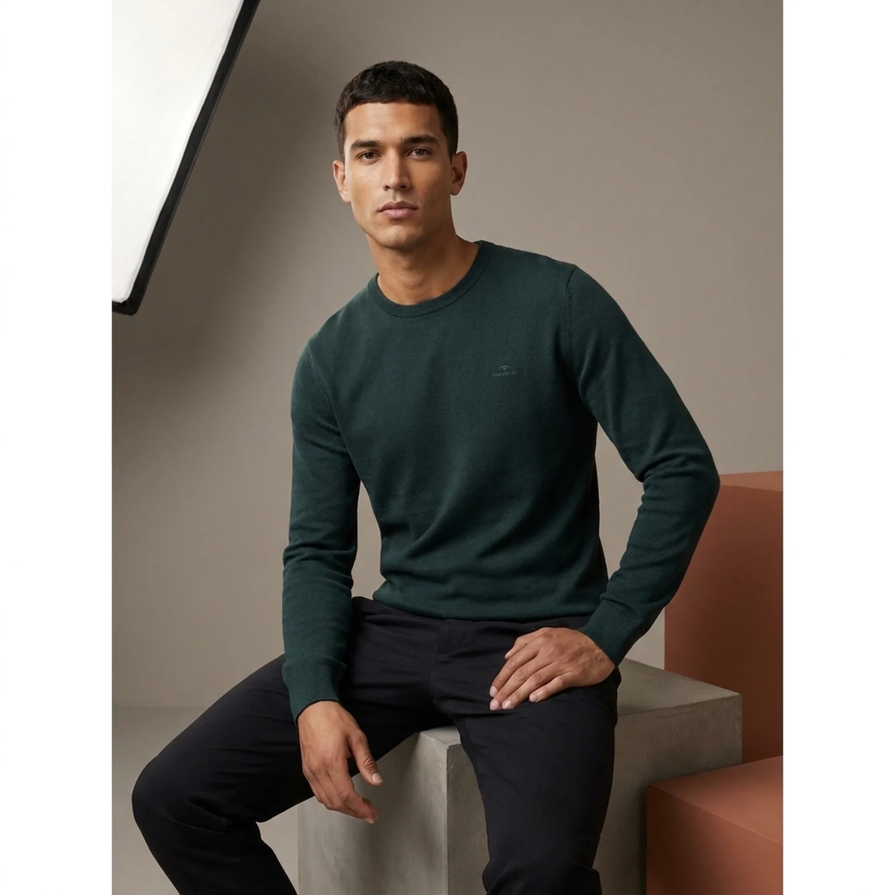 Кофта BASIC CREW NECK SWEATER 1027299-13159 Tom Tailor XXXL Зелений
