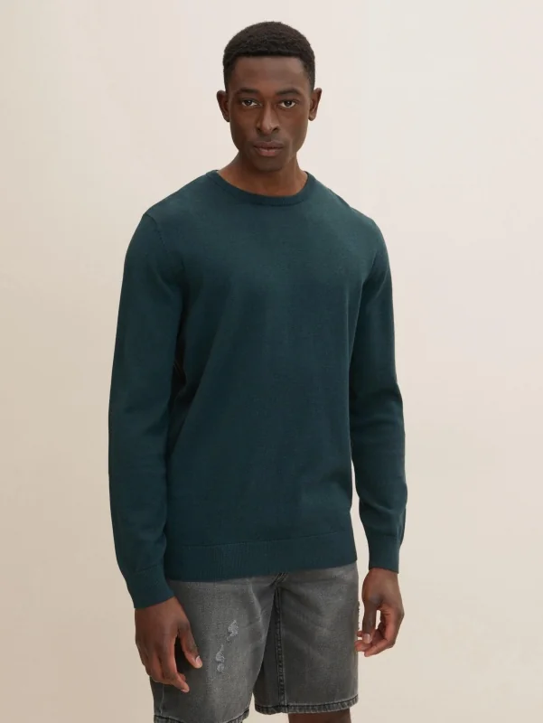Кофта BASIC CREW NECK SWEATER 1027299-13159 Tom Tailor XXXL Зелений