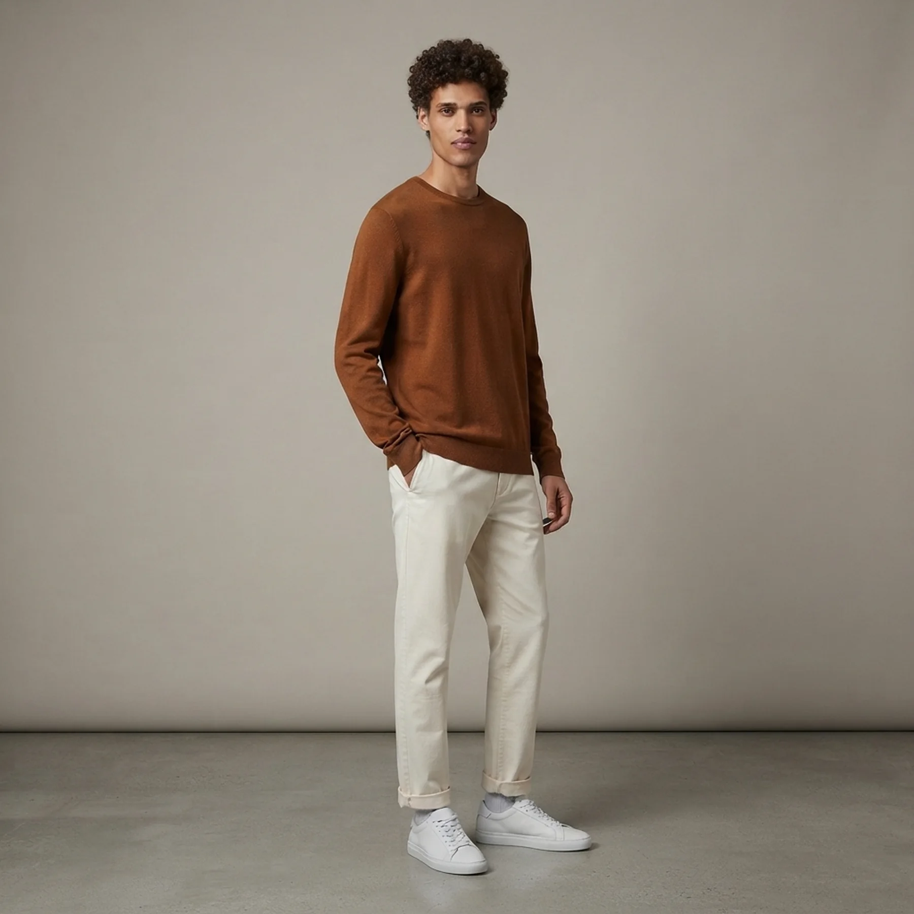 Кофта BASIC CREW NECK SWEATER 1027299-30313 Tom Tailor XXL Коричневий