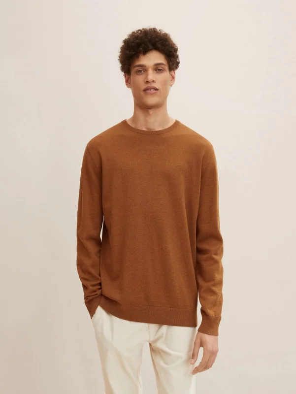 Кофта BASIC CREW NECK SWEATER 1027299-30313 Tom Tailor XXL Коричневий