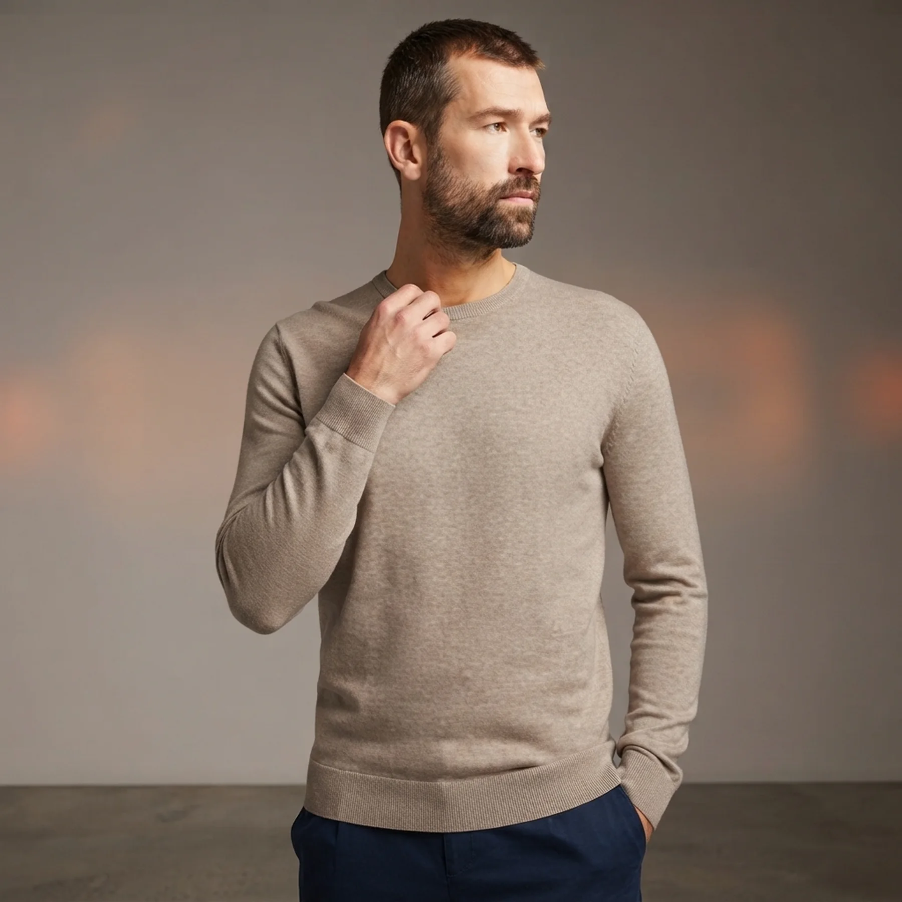 Кофта basic crew neck sweater 1027299XX1011831 Tom Tailor XXL Бежевий