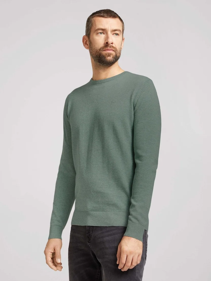 Кофта basic crew neck sweater 1027299XX1028732 Tom Tailor XXXL Зелений