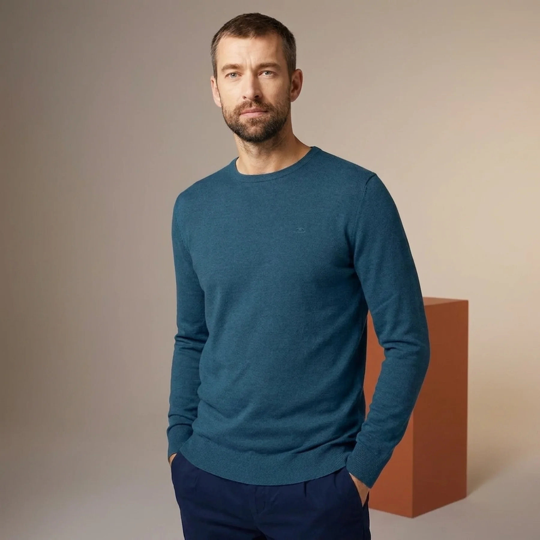 Кофта basic crew neck sweater 1027299XX1028733 Tom Tailor XXL Темно-синій