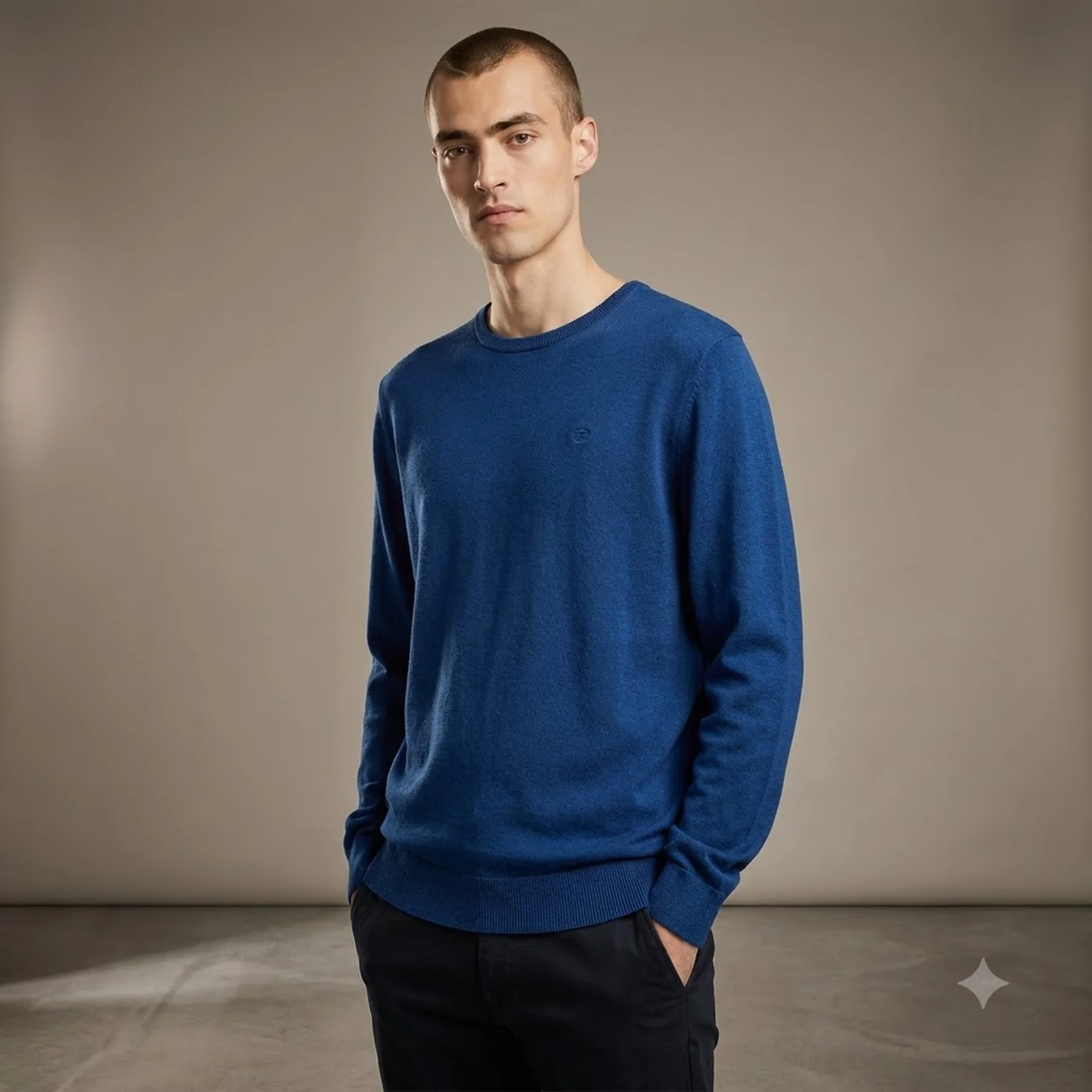 Кофта basic crew neck sweater 1027661-11284 Tom Tailor XXXL Синій