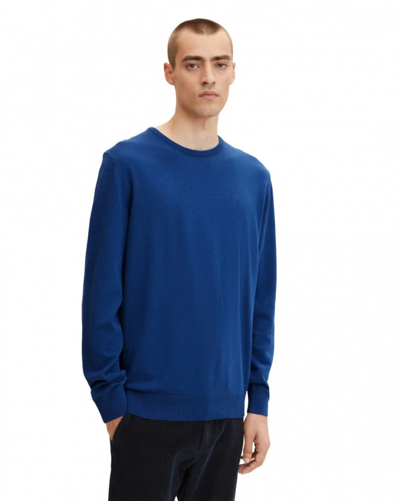Кофта basic crew neck sweater 1027661-11284 Tom Tailor XXXL Синій