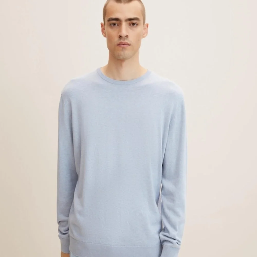 Кофта basic crew neck sweater 1027661-30312 Tom Tailor XXXL Блакитний