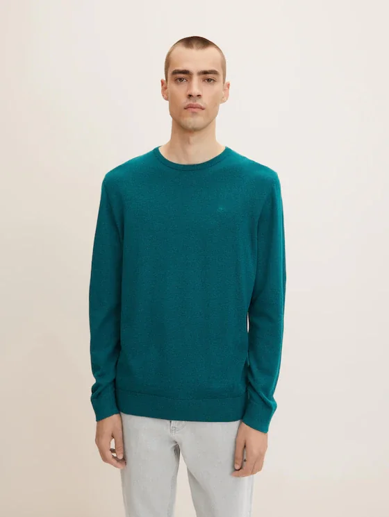 Кофта BASIC CREW NECK SWEATER 1027661-30316 Tom Tailor XXL Зелений