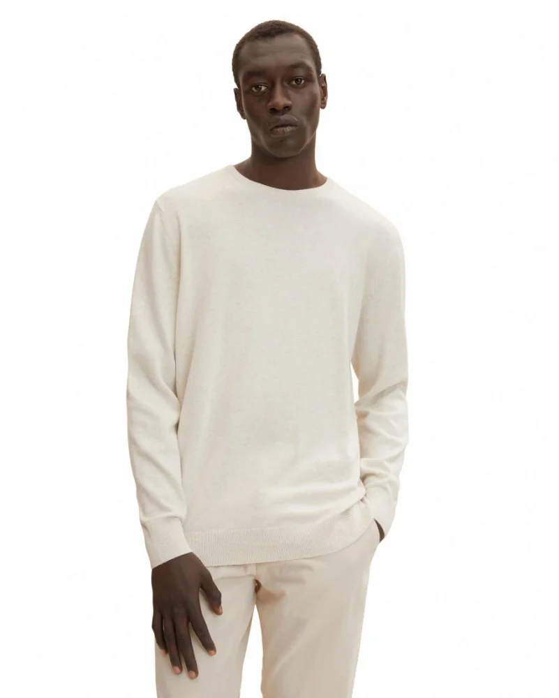 Кофта basic crew neck sweater 1027661-30318 Tom Tailor XXL Білий