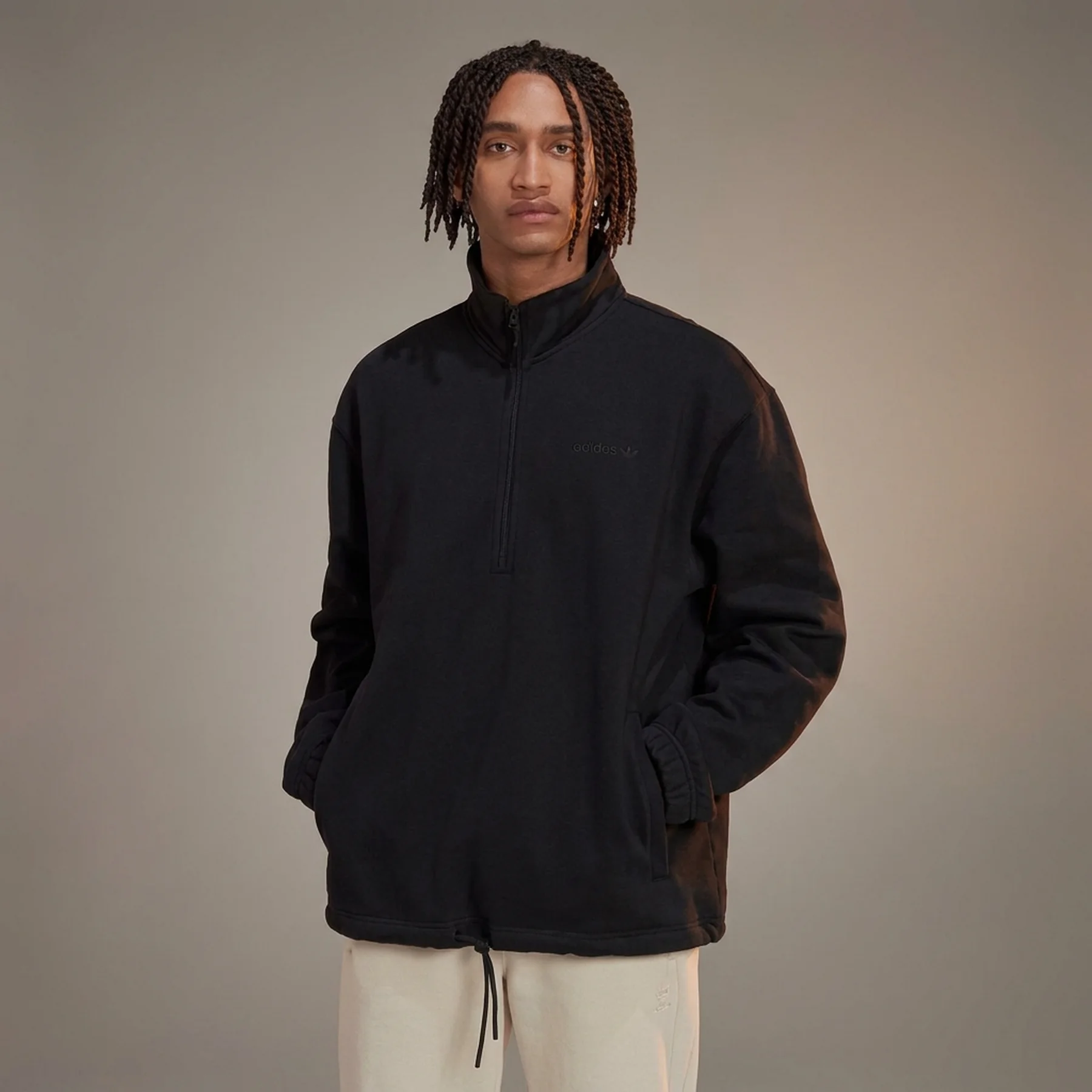 Кофта чоловіча Adidas Adicolor Contempo Half-Zip Crew Sweatshirt Black (HK0311)