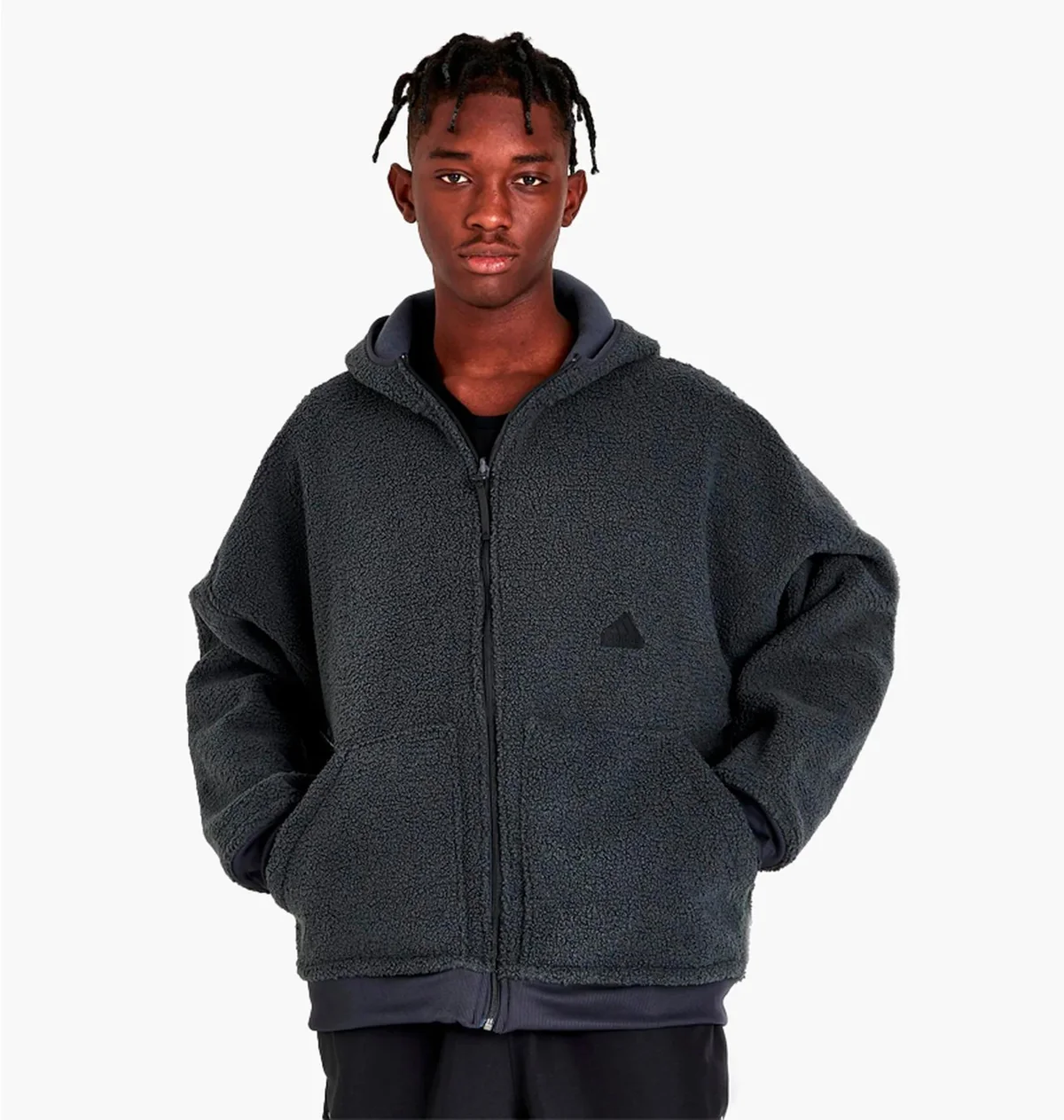 Кофта чоловіча Adidas Sportswear Polar Fleece Full-Zip Hooded Sweatshirt Black (HG2076)